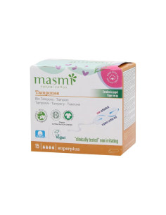 Tampones de algodon superplus sin aplicador bio 15ud Masmi
